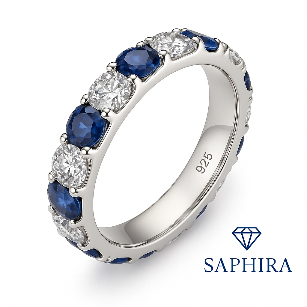 Bague Saphira – Argent 925 & saphirs bleus