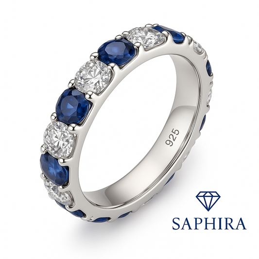 Bague Saphira – Argent 925 & saphirs bleus